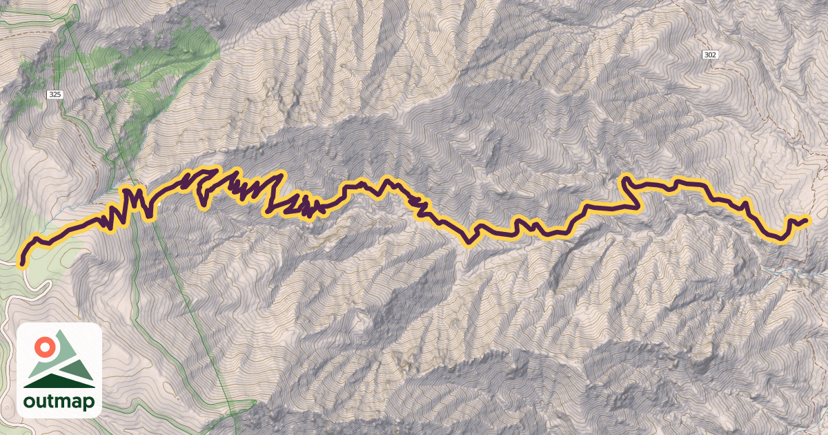 Map of Gibson Canyon Trail #308