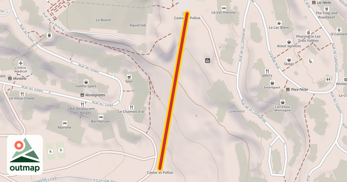 Map of Castor Pollux