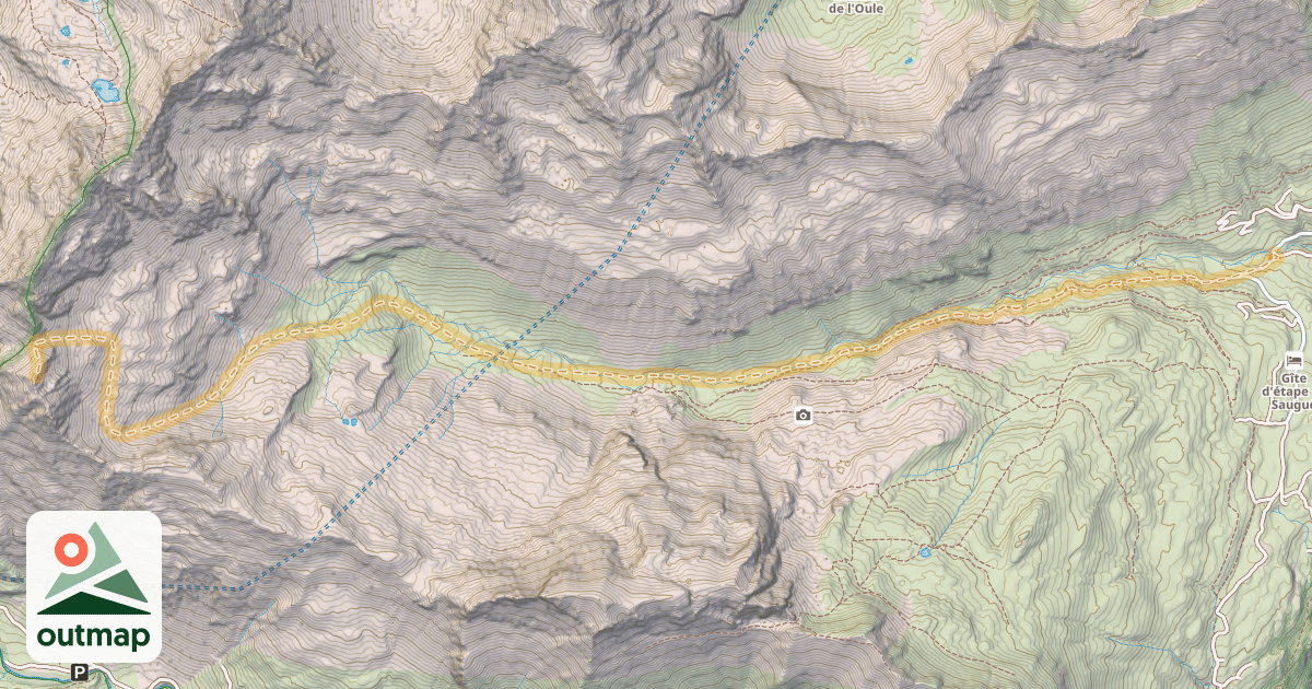 Map of Pic de la Badète — Pont de Saugué