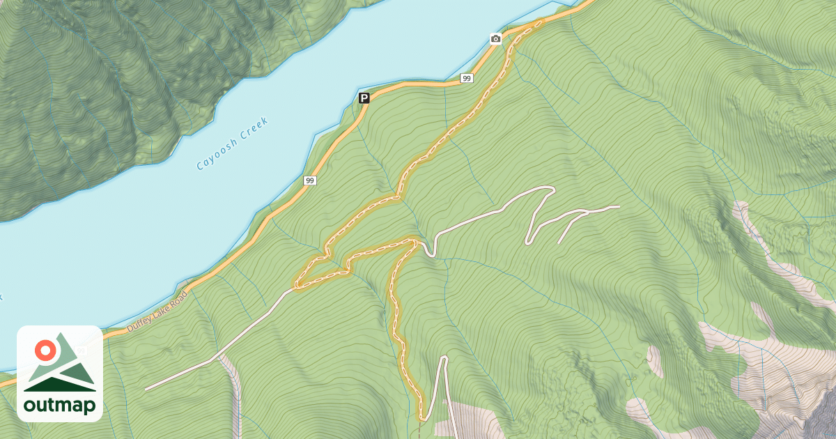 Map of Steep Creek Forest Serivce Road
