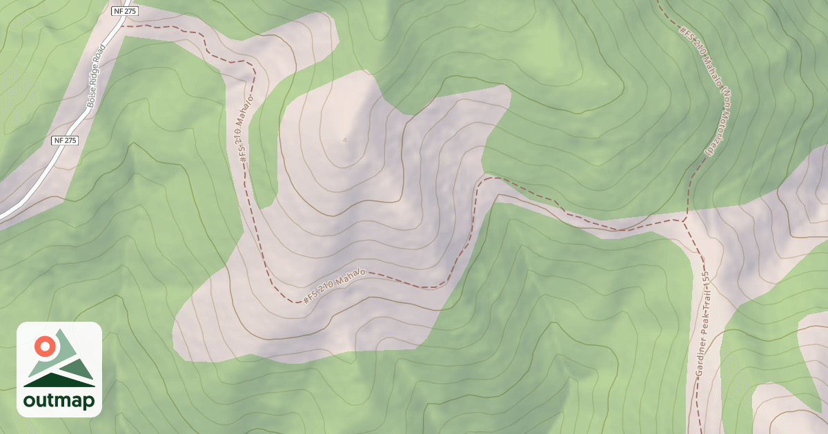 Map of Gardiner Peak