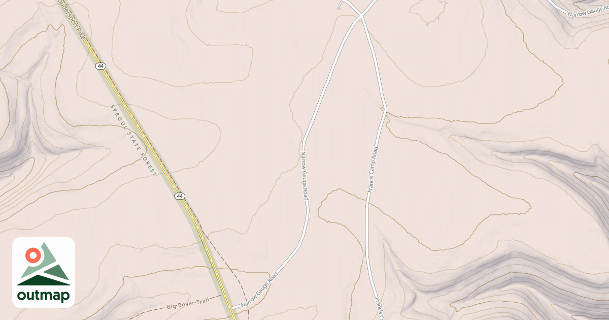 Map of Coudy Pike Snowmobile Trails