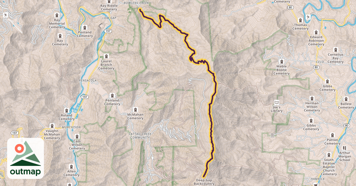 Map of Black Mountain Crest Trail