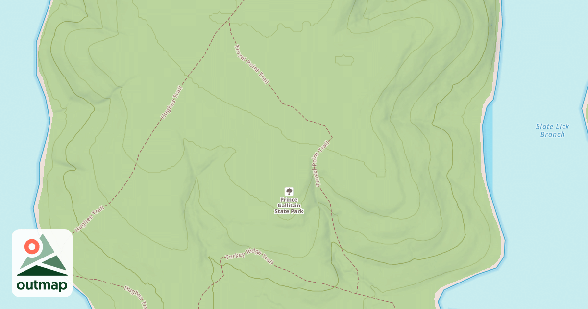 Map of Prince Gallitzin State Park Trails