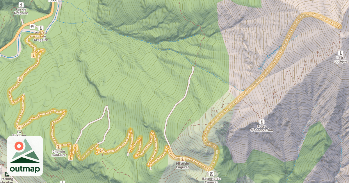 Map of Pointe de Côte Belle — Pas de Grégoire