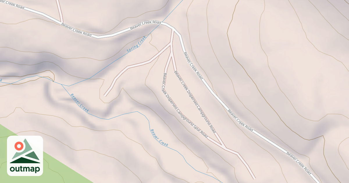 Map of BEAVER CREEK DISPERSED CG SPUR