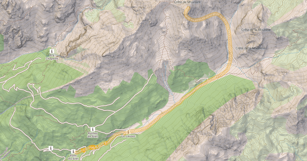 Map preview of Les Aurus — Pont-du-Giet