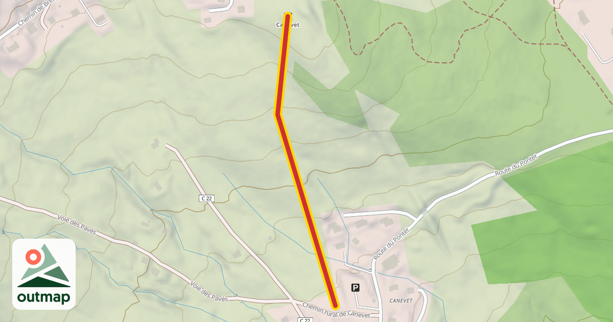 Map of Canevet
