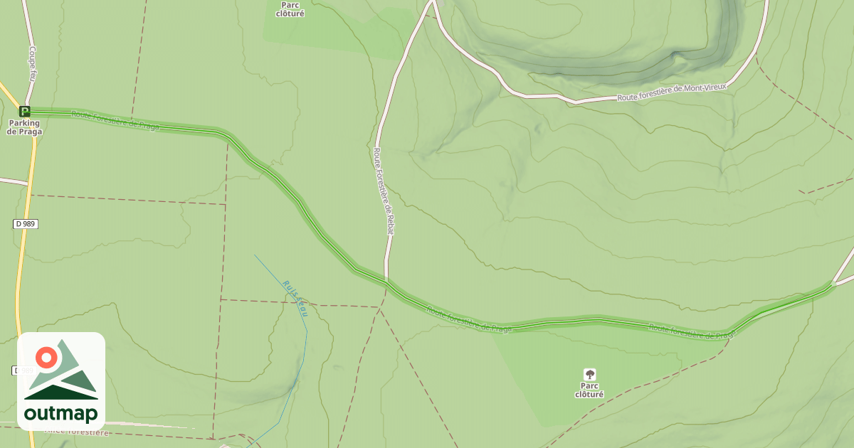 Map of Route forestière de Praga