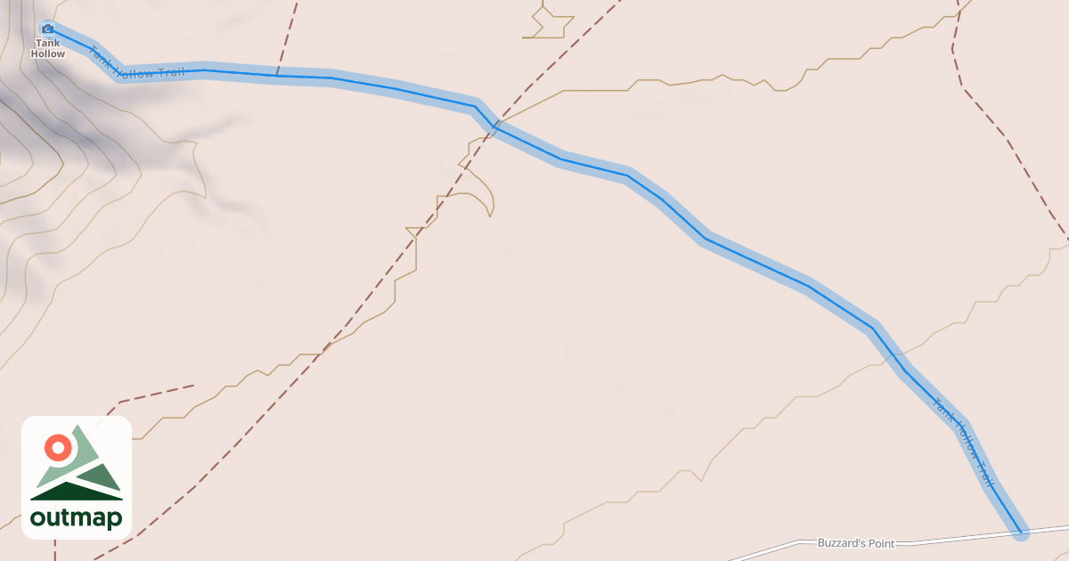 Map of Tank Hollow Trail