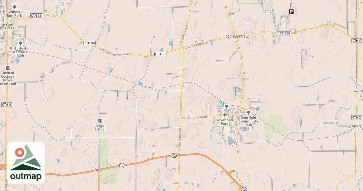 Map of Glacial Drumlin State Trail