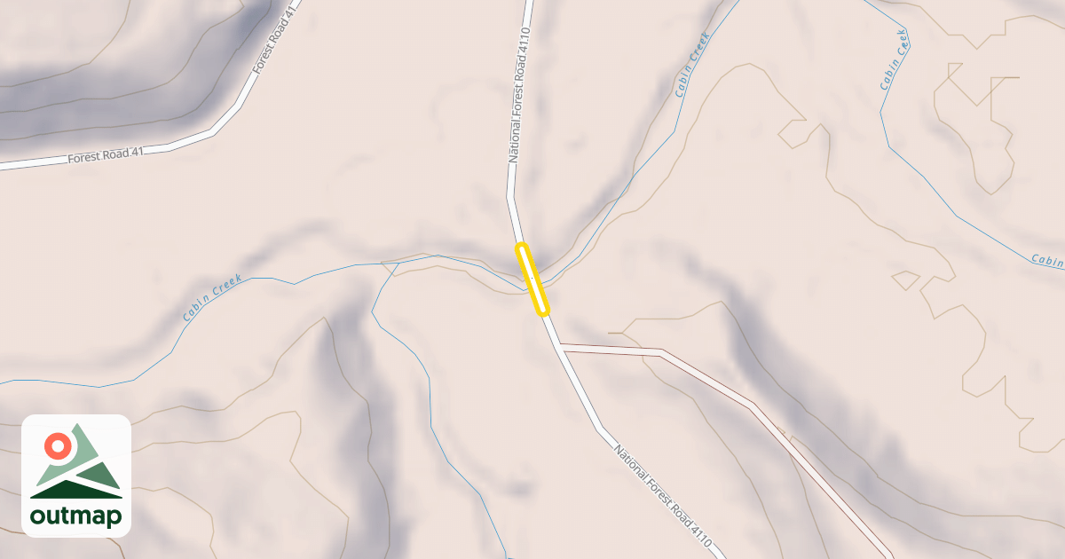 Map of National Forest Road 4110