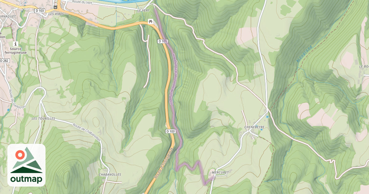 Map of Chemin de Retournac à Yssingeaux
