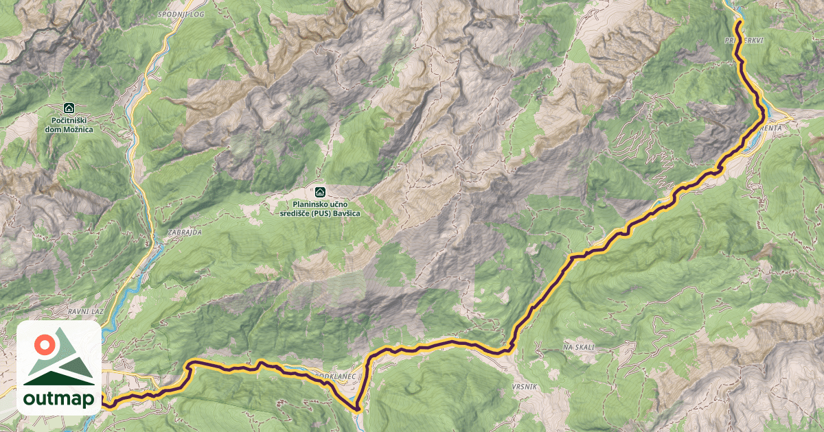 Map of Soča Trail
