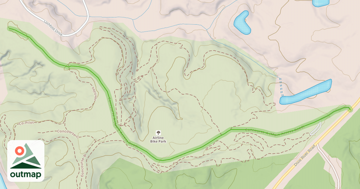 Map of Concourse A (Main Access Road)