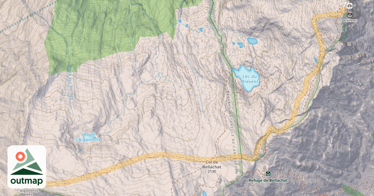 Map of Aiguillette des Houches — Le Brévent