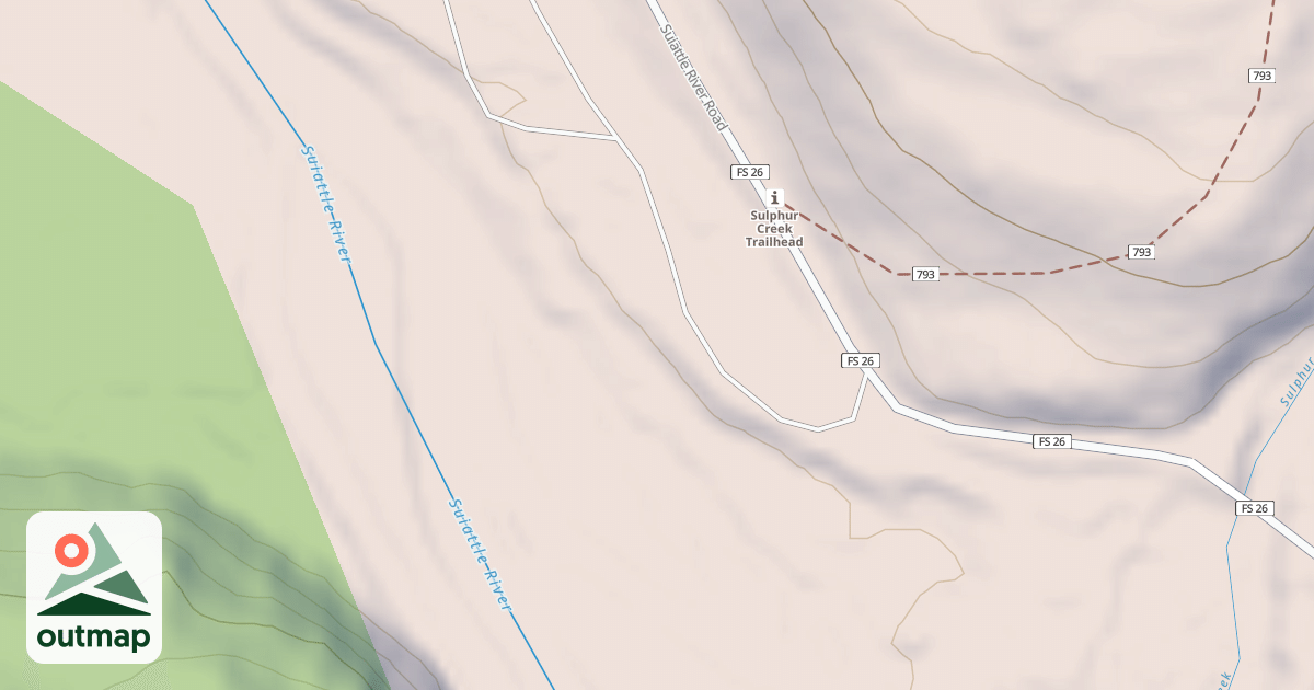 Map of SULPHUR CR CG