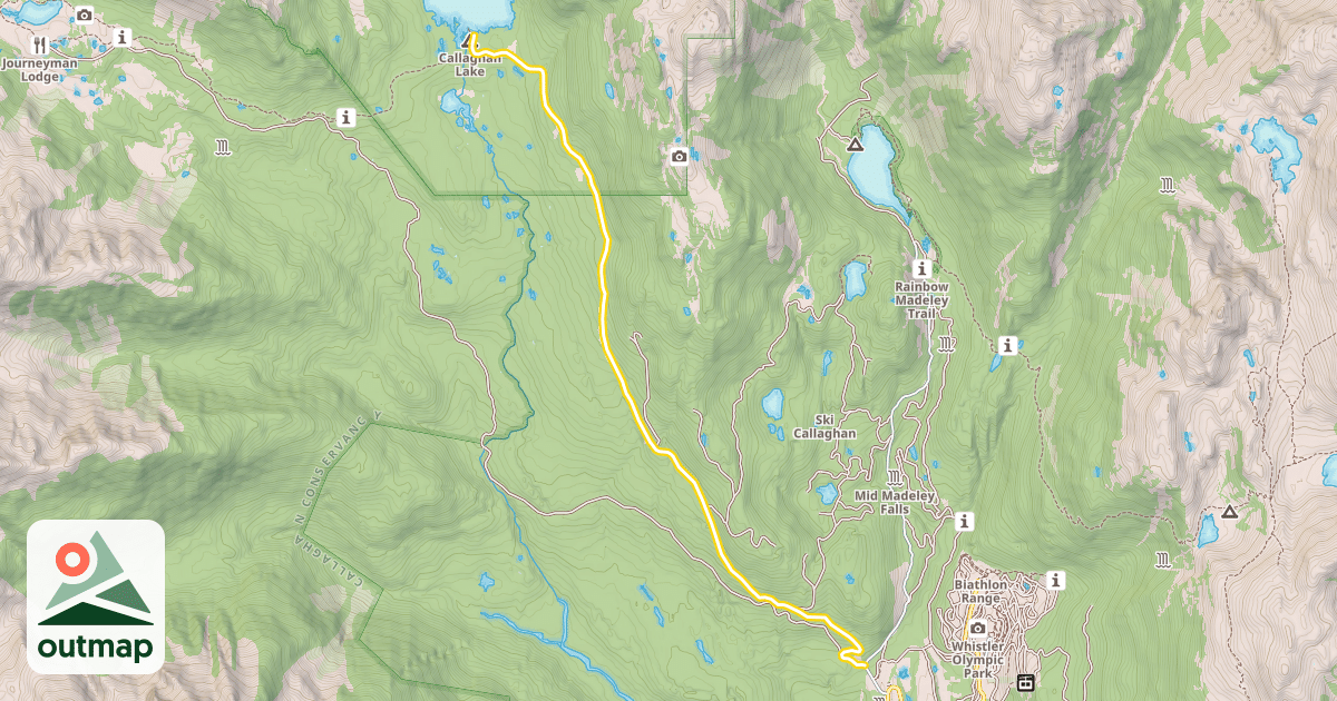 Map of Callaghan Lake Forest Service Road