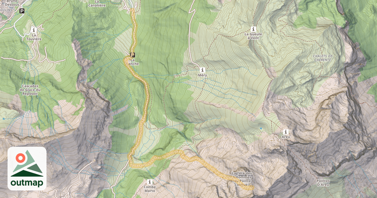 Map of Col des Pointes Longues — Vallon