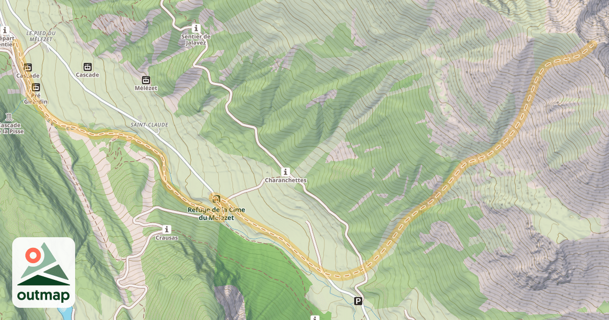 Map of Le Marcous — Pied du Mélezet