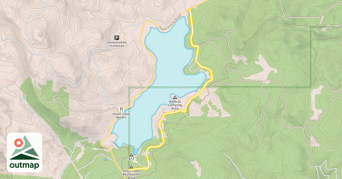 Map of East Hyatt Lake Road
