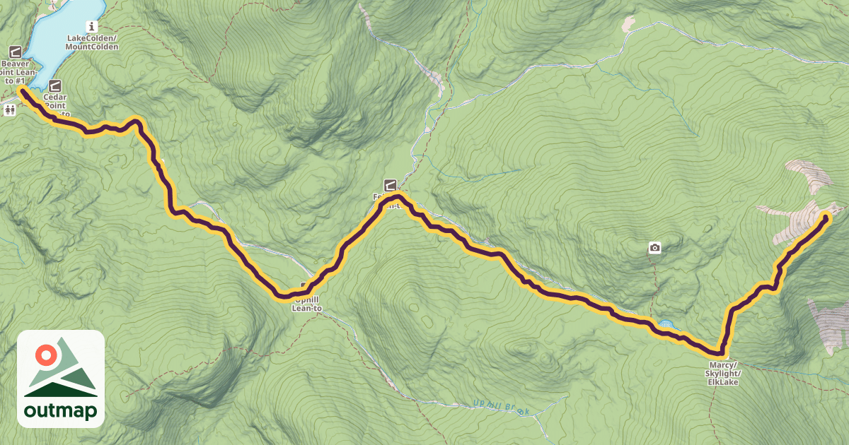 Map of Mount Marcy Trail
