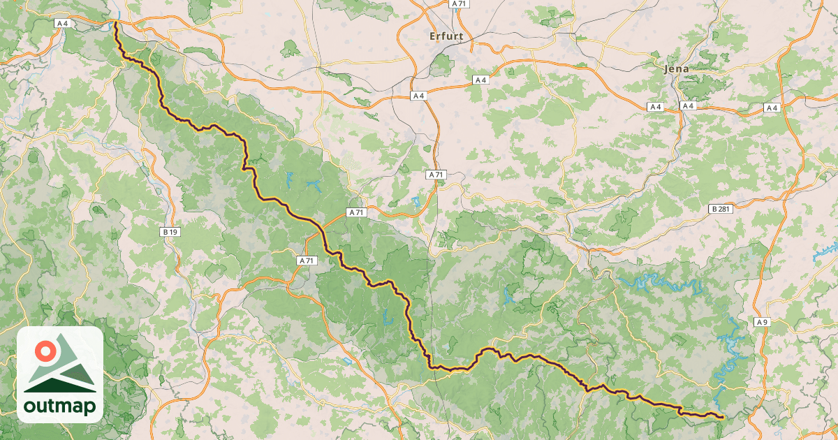Map of Rennsteig