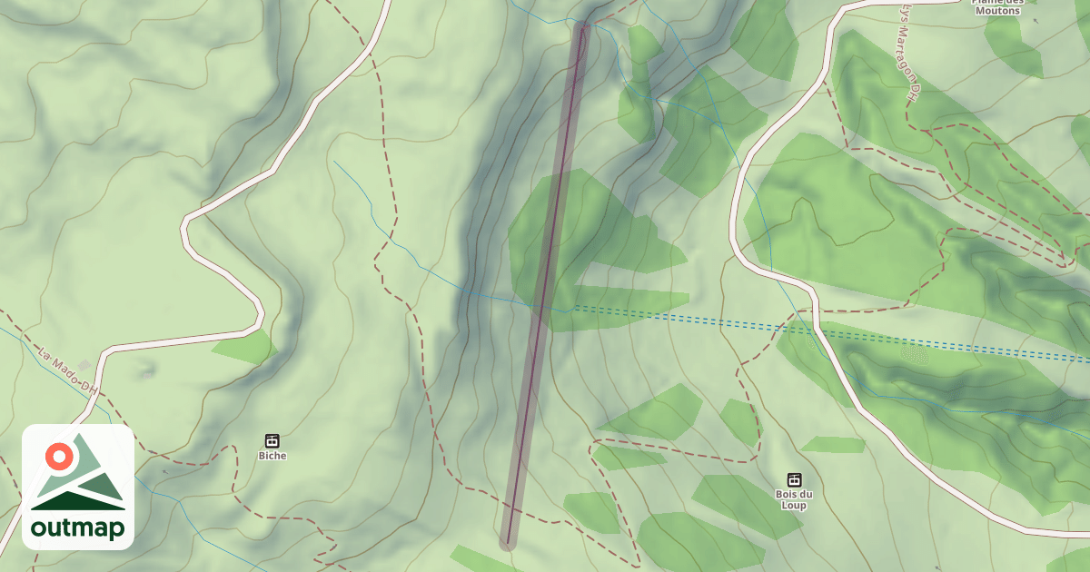 Map of Parcours Xtrem aventure de la biche