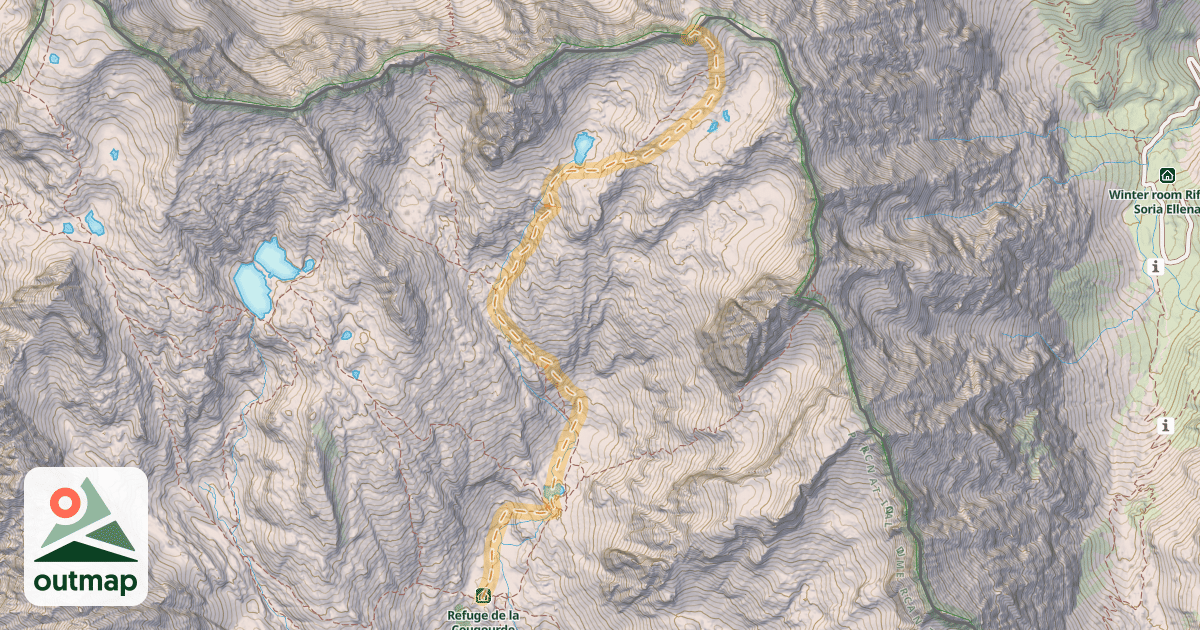 Map of Cime de l'Agnel — Refuge de Cougourde