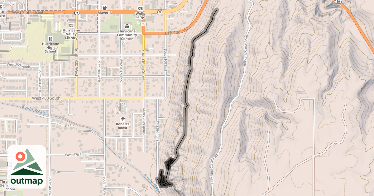 Map of Three Falls Connector Trail