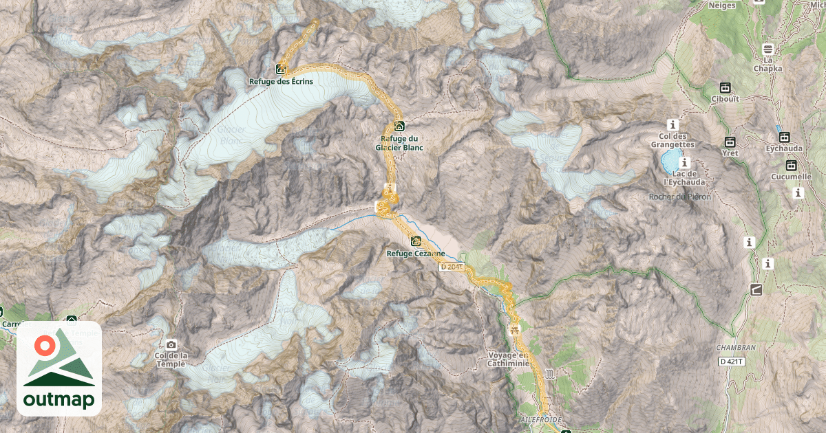 Map of Brèche Cordier — Ailefroide