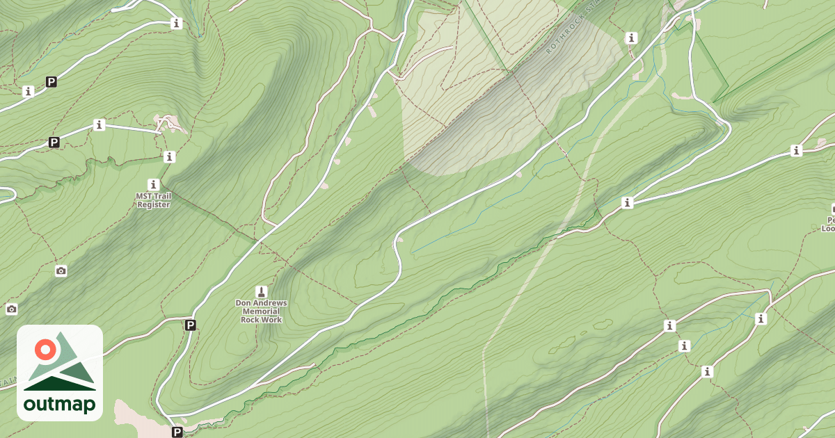Map of Rothrock State Forest Seven Mountains Snowmobile Trails