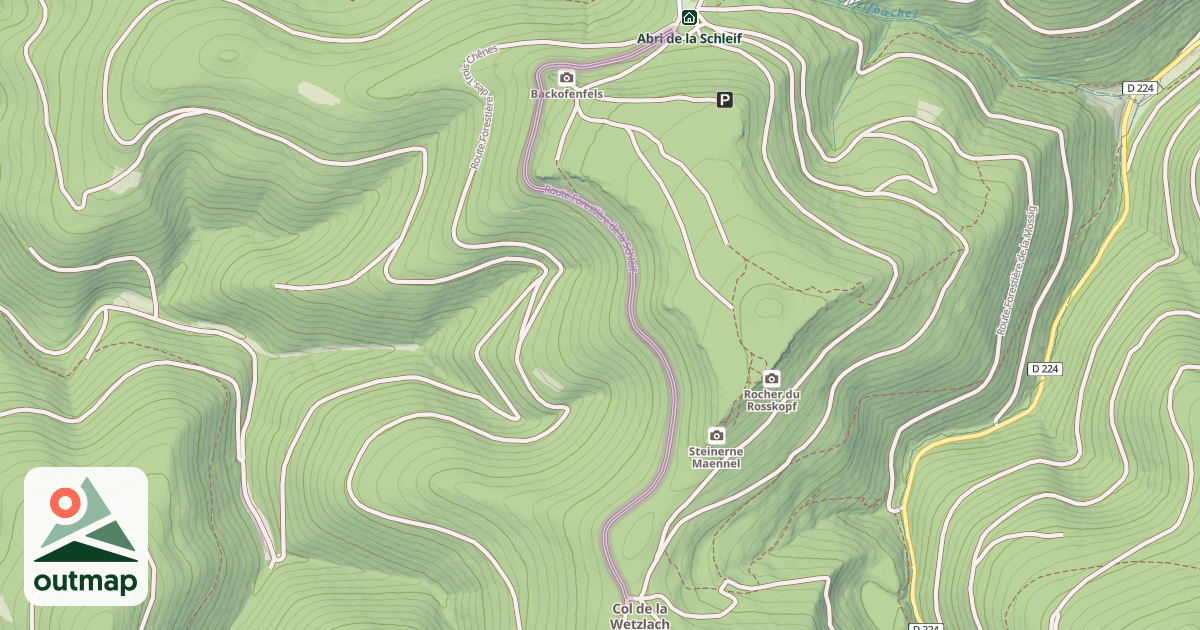Map of Route Forestière de la Schleif