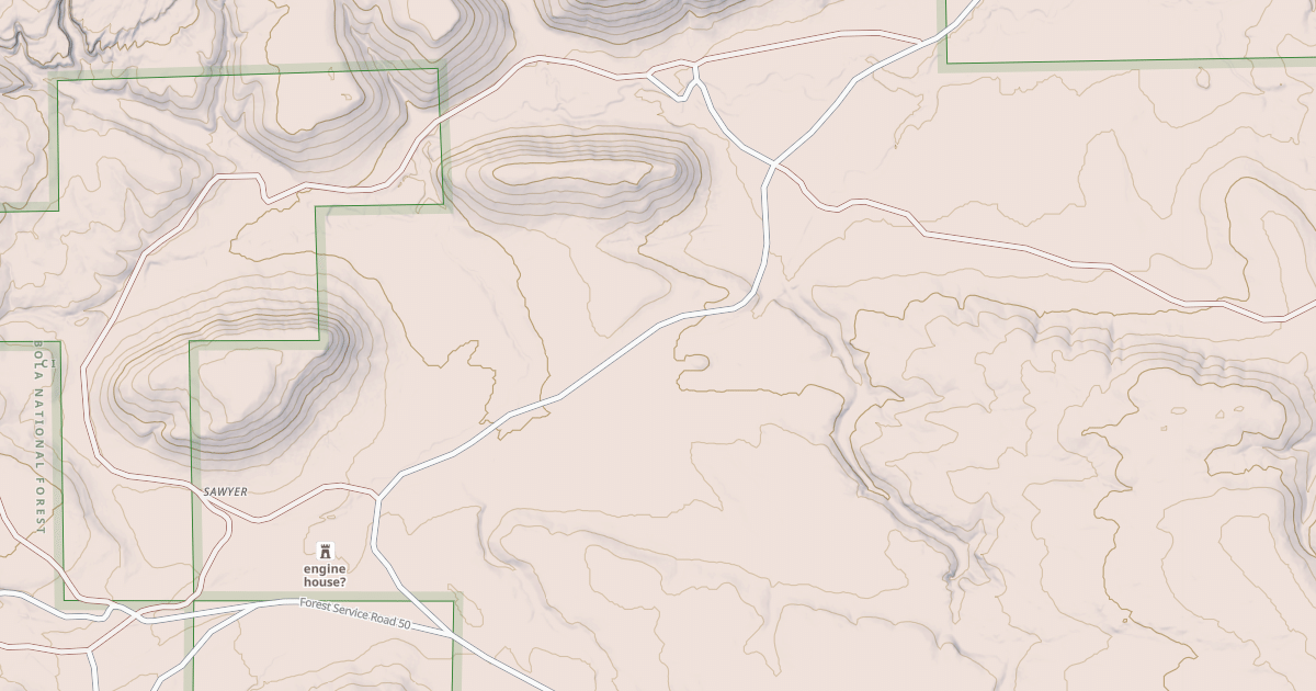 Map preview of USFS National Forest System Roads {8530BFA3-CB67-40EA-9734-AB307A9F3C54}