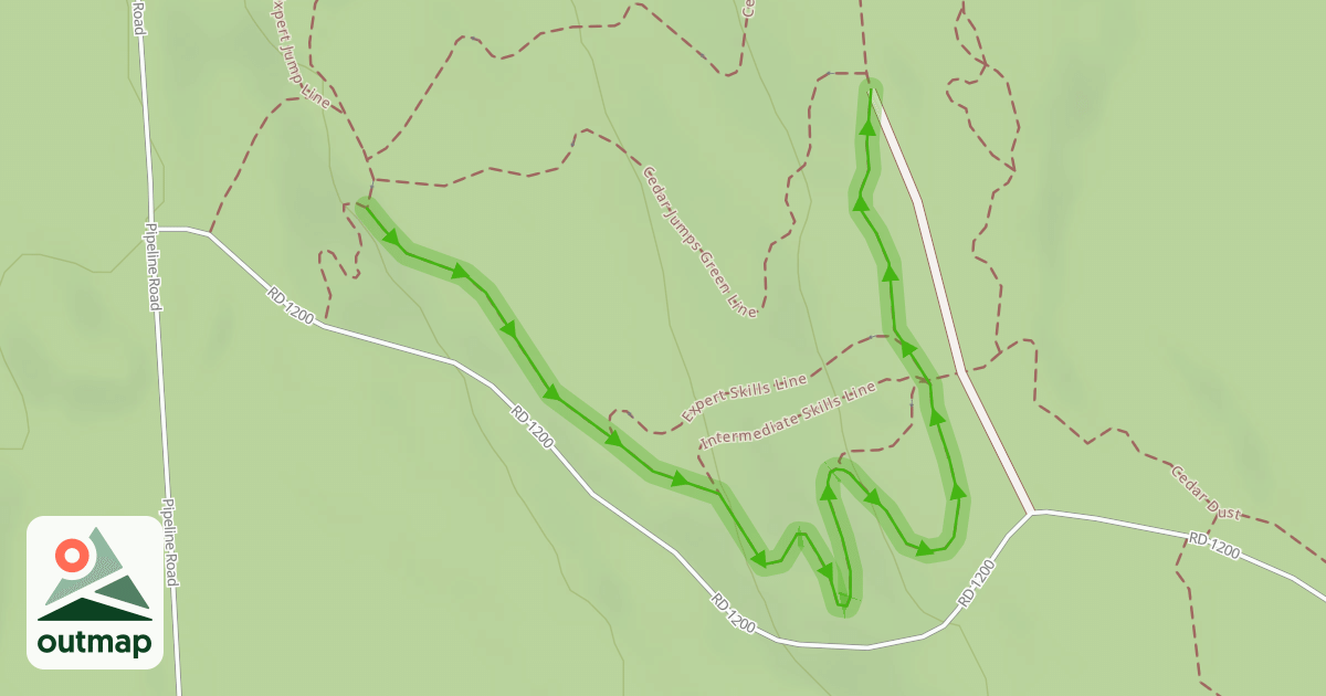 Map of Cedar Dust Jumps Climb