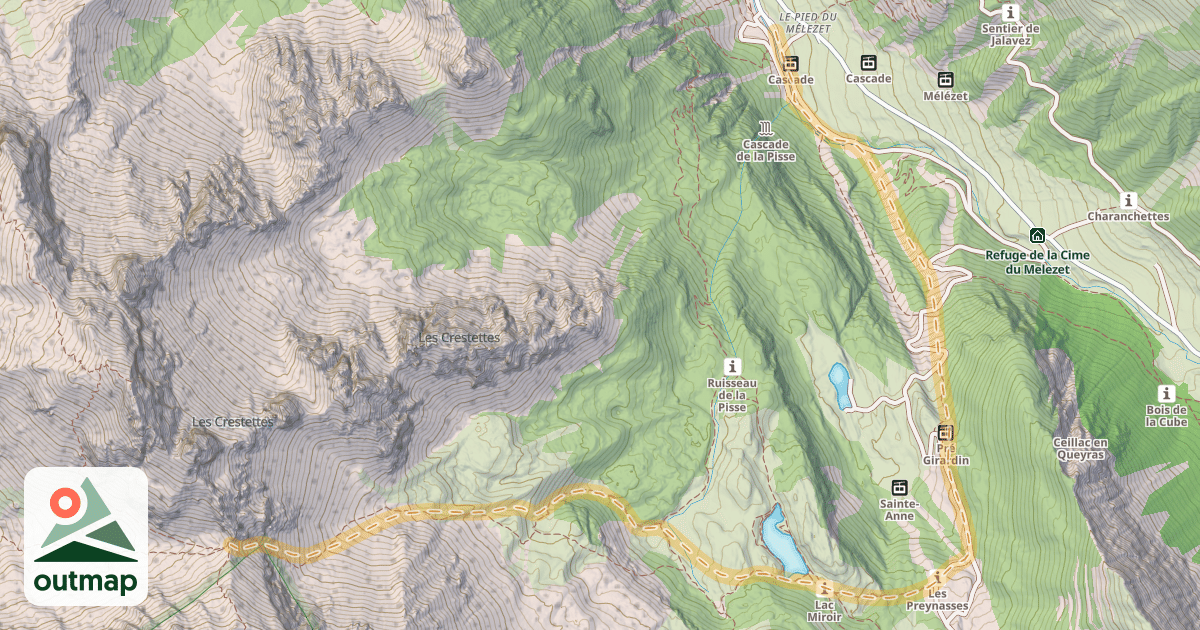 Map of Pas du Curé — Pied du Mélezet