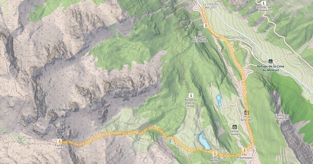 Map preview of Pas du Curé — Pied du Mélezet