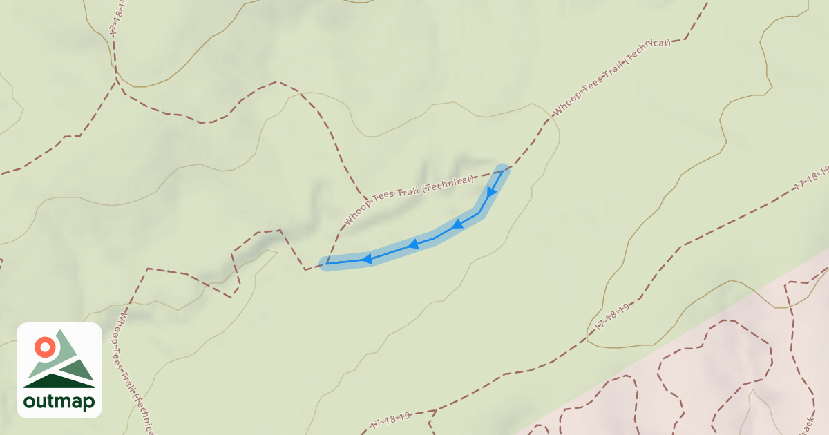 Map of Whoop-Tees Trail Connector