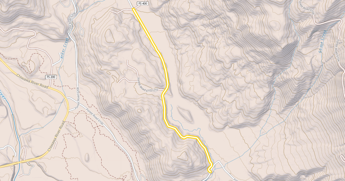 Map preview of Forest Road 6102-200