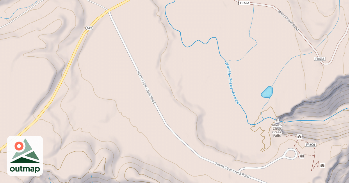 Map of NORTH CLEAR CR