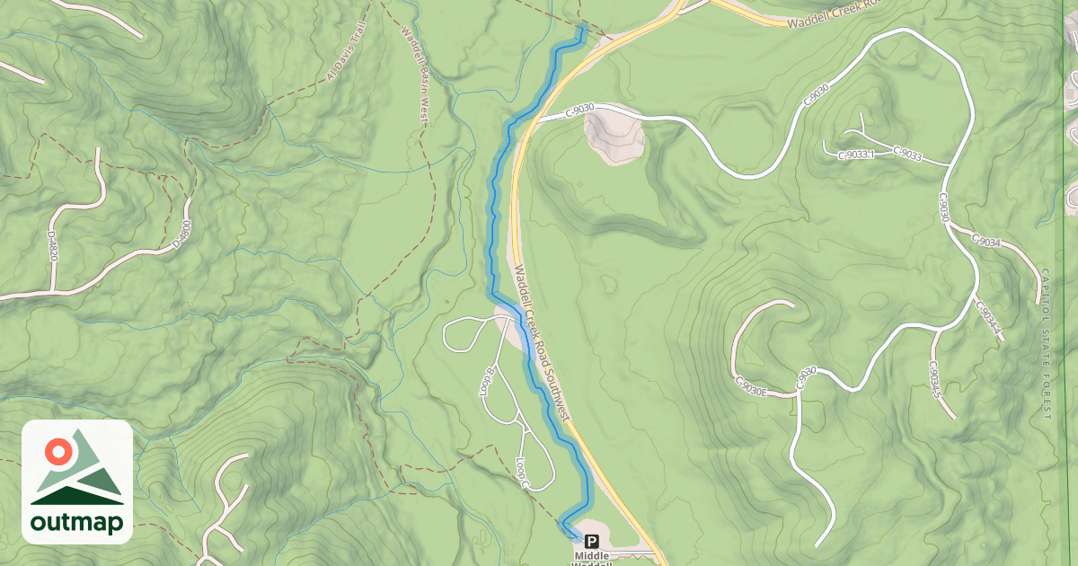 Map of Waddell Basin East Trail