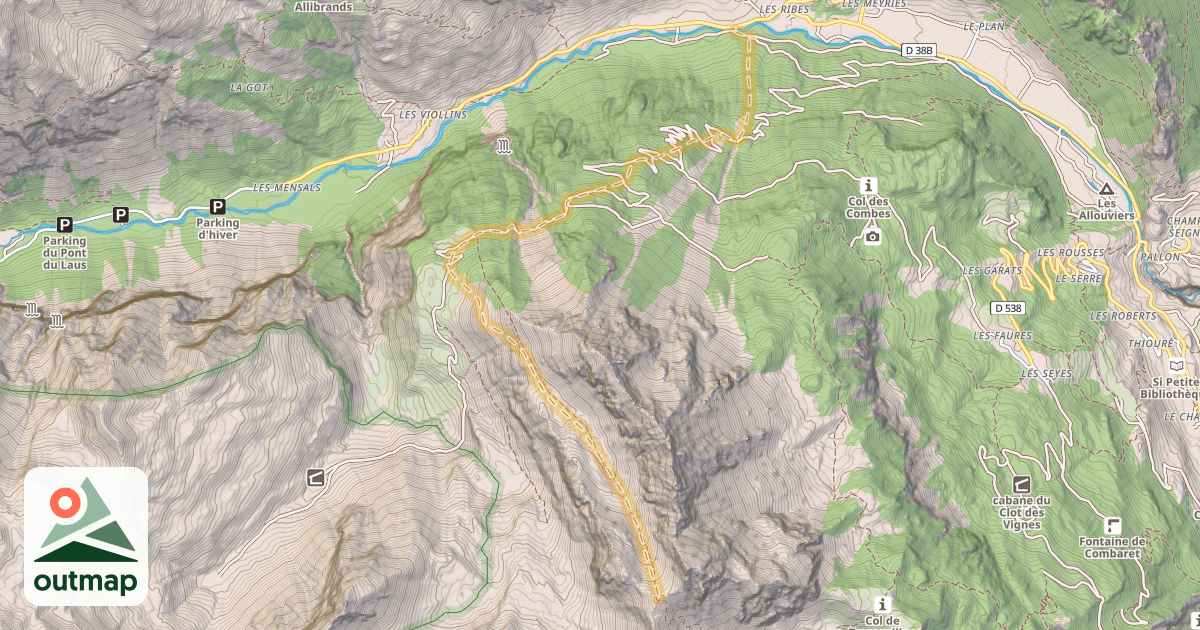 Map of Crête de Gaulent — Freissinières