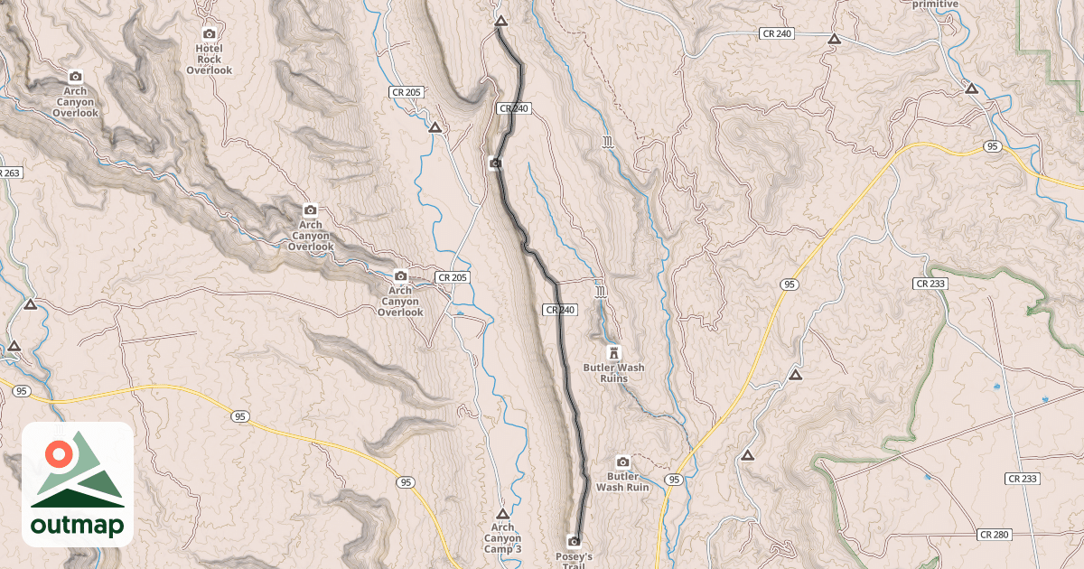 Map of Posey's Trail Road