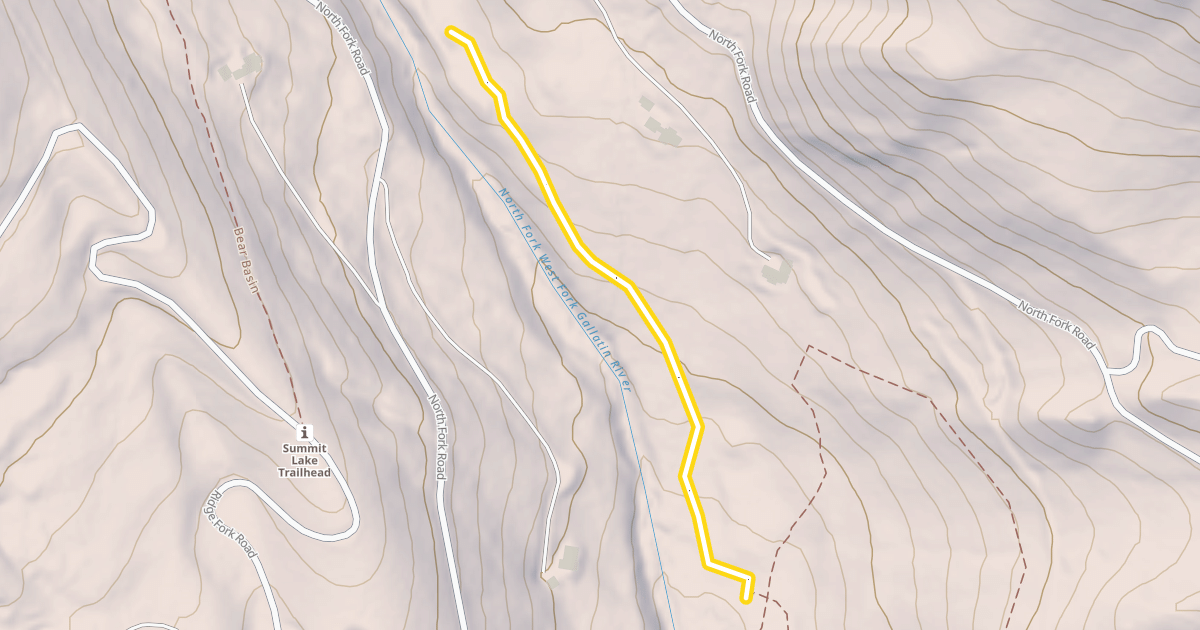 Map preview of North Fork