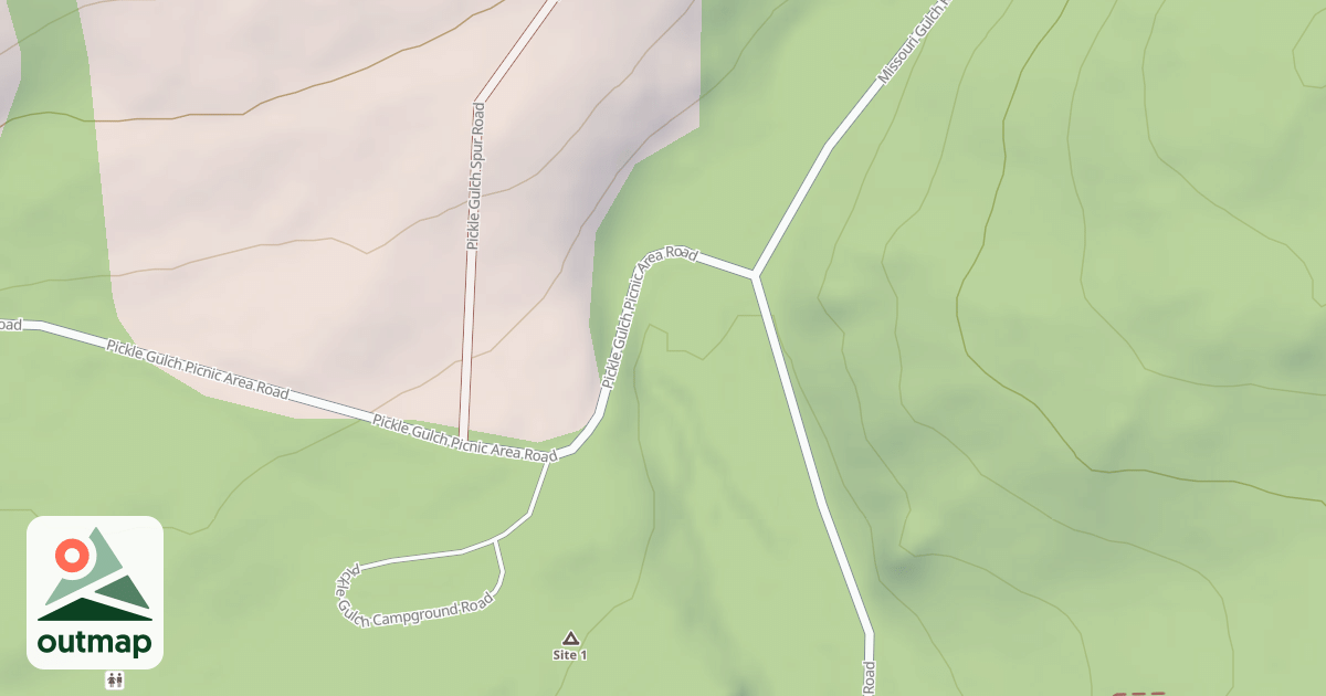 Map of PICKLE GULCH CAMPGROUND