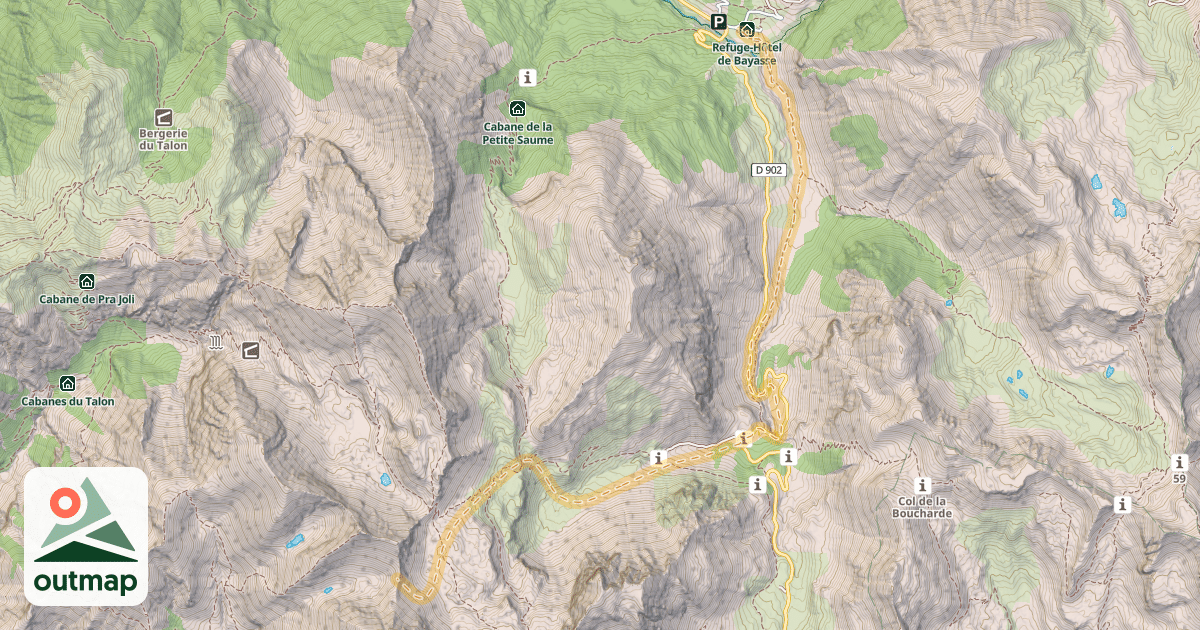 Map of Col du Pelat — Bayasse