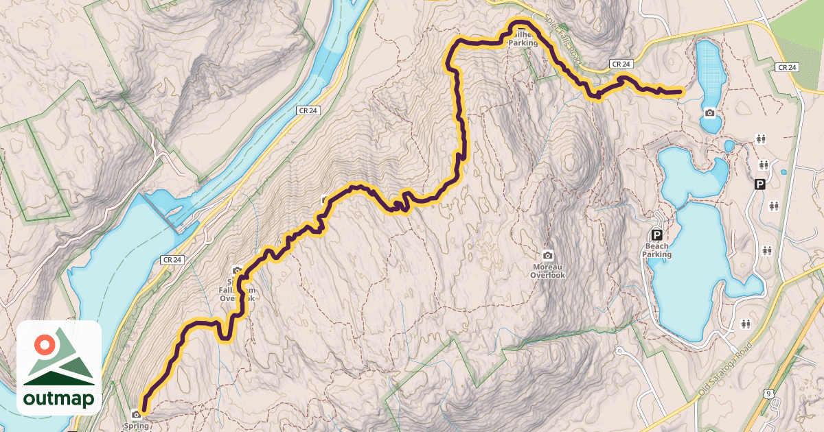 Map of Western Ridge Trail (yellow)