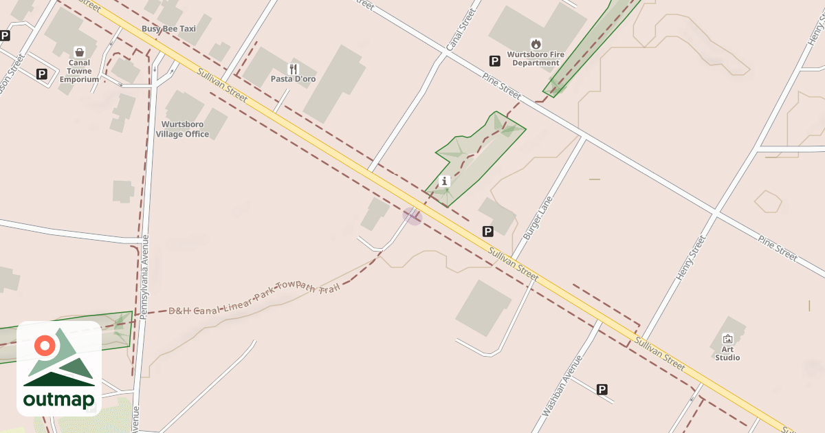 Map of D&H Canal Linear Park Towpath Trail