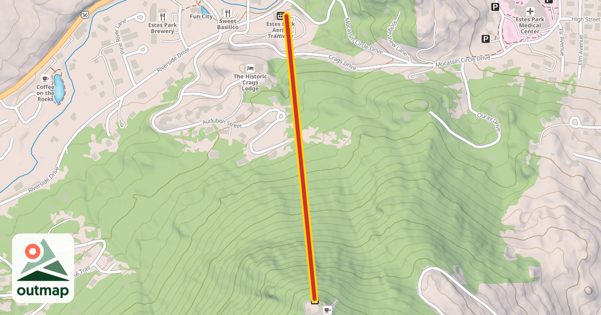 Map of Estes Park Aerial Tramway