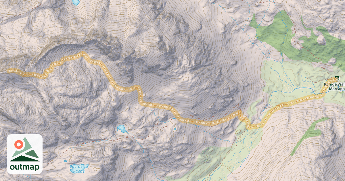 Map of Pic R. Pantet — Refuge Wallon-Marcadau